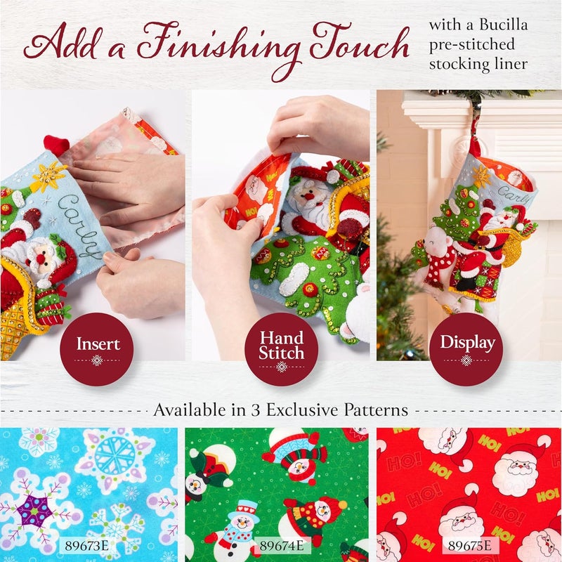 Bucilla Felt Applique 18" Stocking Making Kit, Penguins at Play, Perfect for DIY Arts and Crafts, 89481E - Image 5